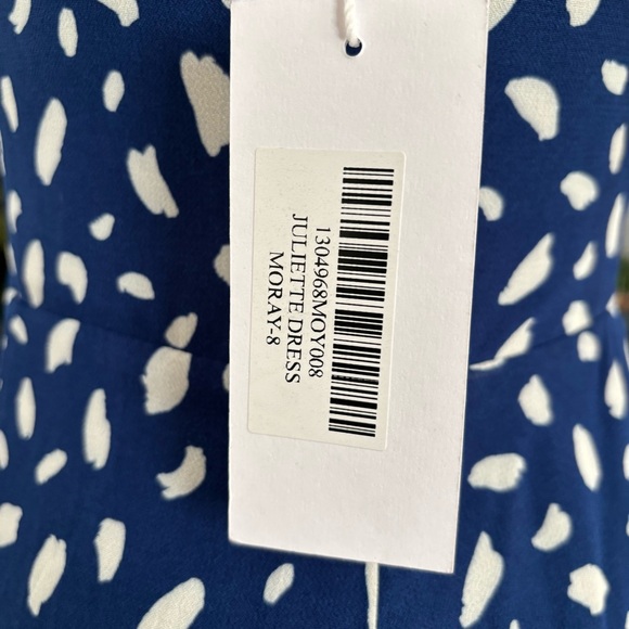 Juliette Dress, Blue w/White - Picture 8 of 11